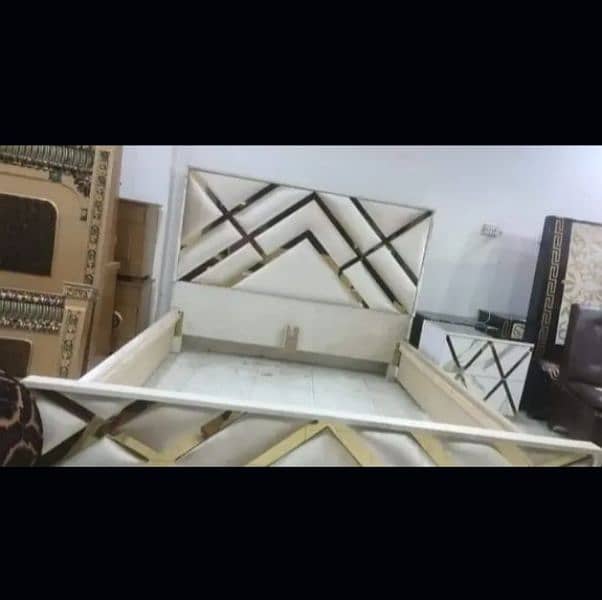 Double bed, poshish bed, side table dressing table, bed 7