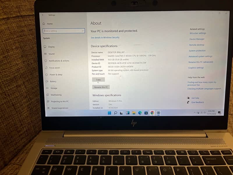 HP elitebook 840 g8 (core i7 8 gen ) 3