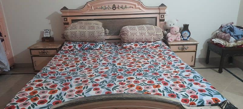 wooden Bed with Mattress 2