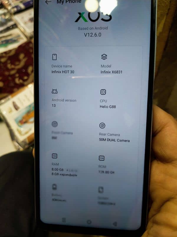 Infinix Hot 30 play for sale.  13 android version  128GB 03054754463 2