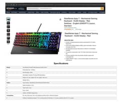 Steelseries Apex 7 MECHANICAL GAMING KEYBOARD