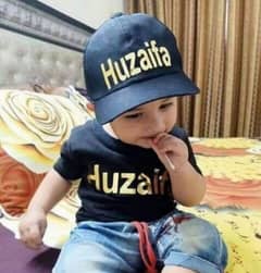 Customize Kids Black TShirt With Cap