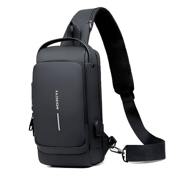 Waterproof Shoulder Bag with USB Port and Password Protection 0