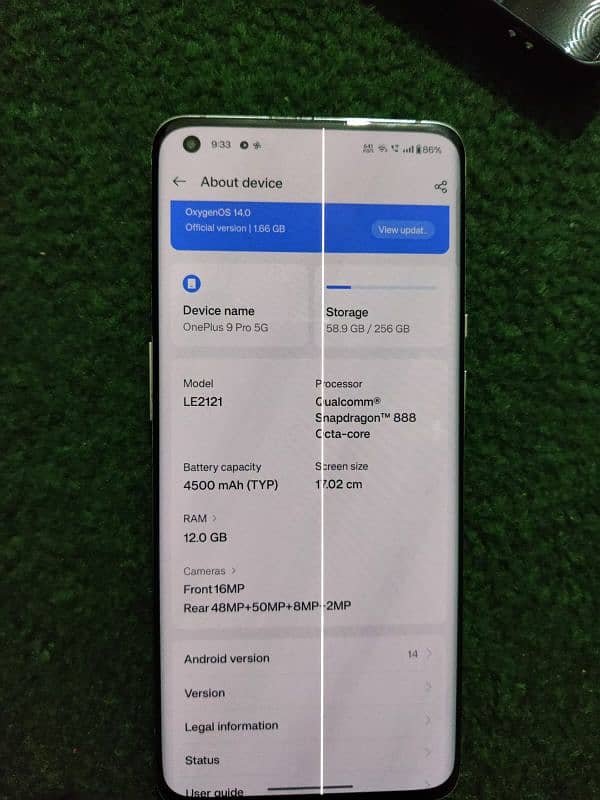 OnePlus 9pro 12/12 256 Android 14 update jis ki waja sa line ai ha 4