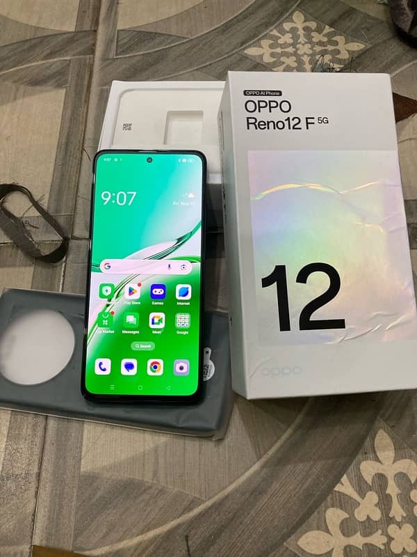 oppo reno 12f 5g olive green colour 6