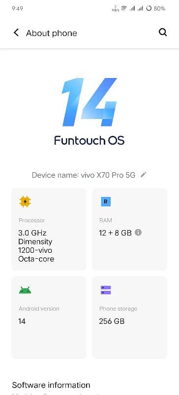 vivo x 70pro 5G 12+8/256 6