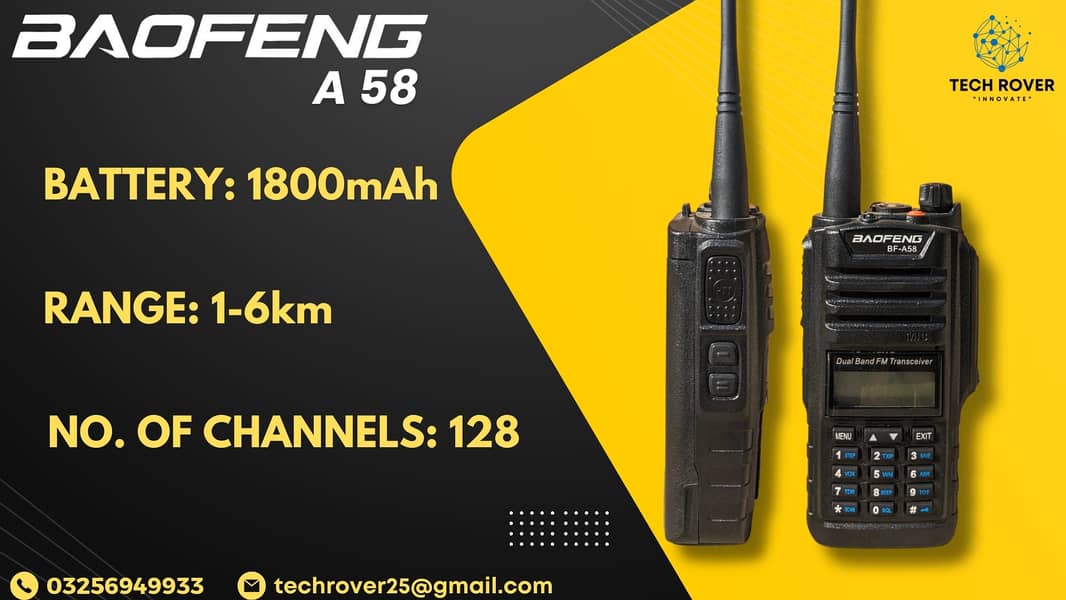 Walkie Talkie | Baofeng | Wireless Set | Baofeng A58 0