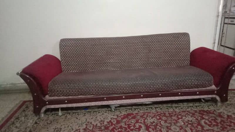 sofa cum bed with tables 0