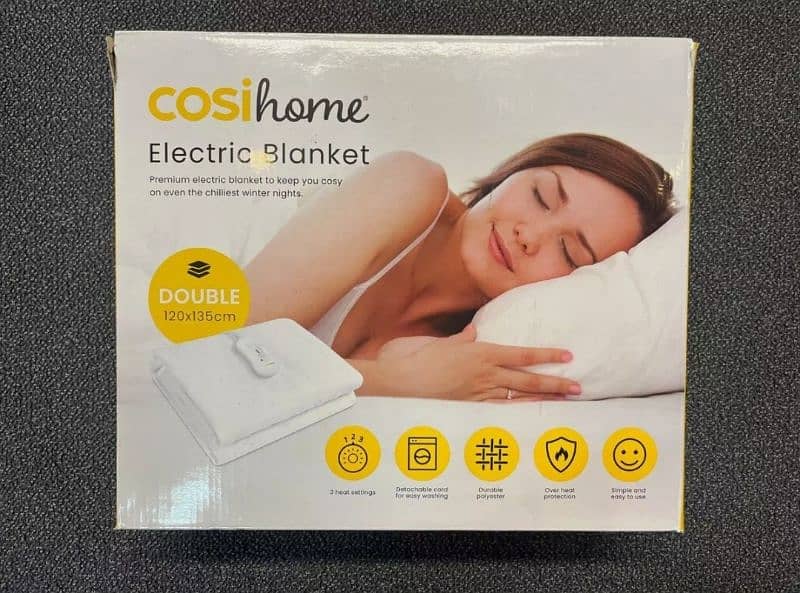 COSIHOME Double Electric Blanket 120x135cm WHITE (EB-D1-UK), #P5 1