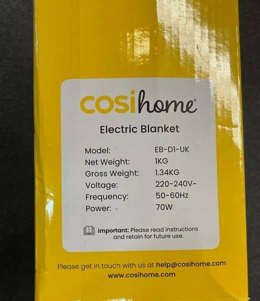 COSIHOME Double Electric Blanket 120x135cm WHITE (EB-D1-UK), #P5 2