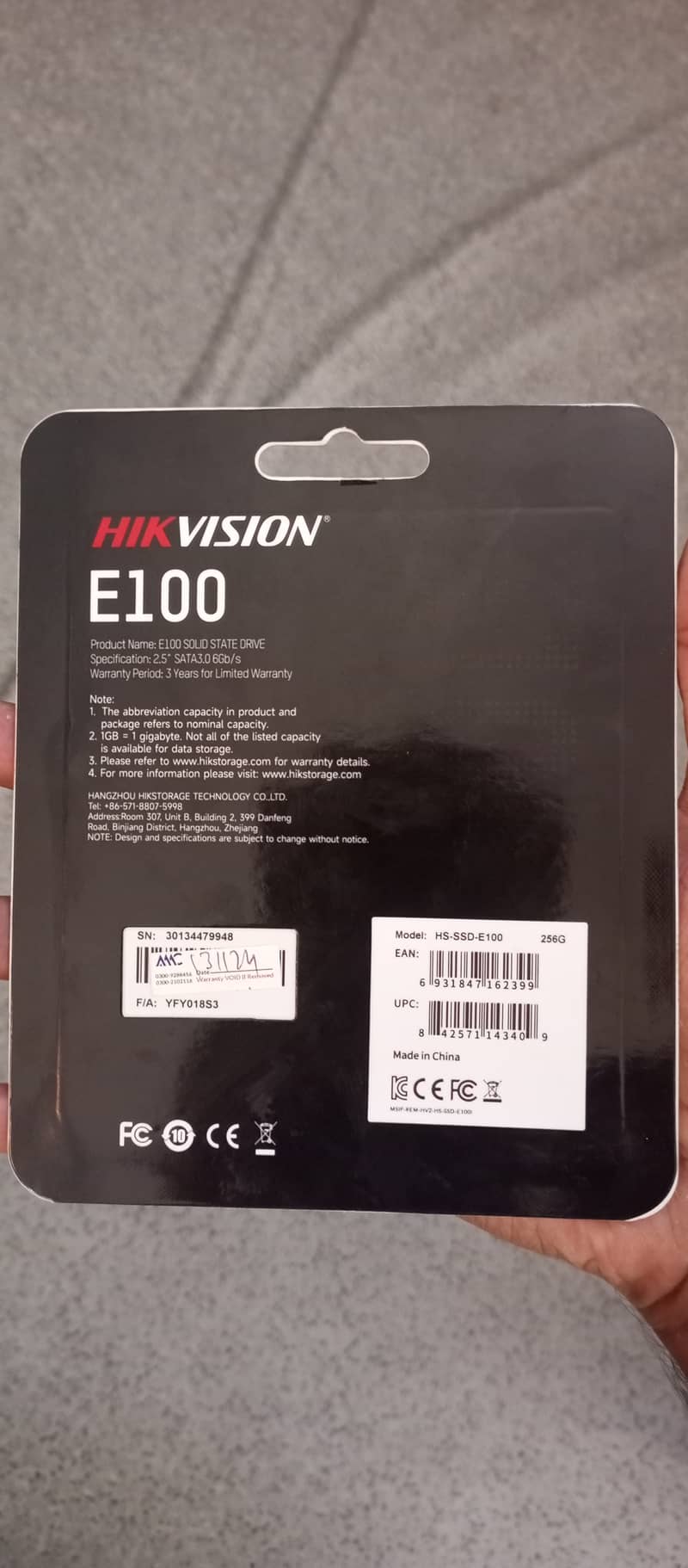 The HKVision 256GB SSD 1