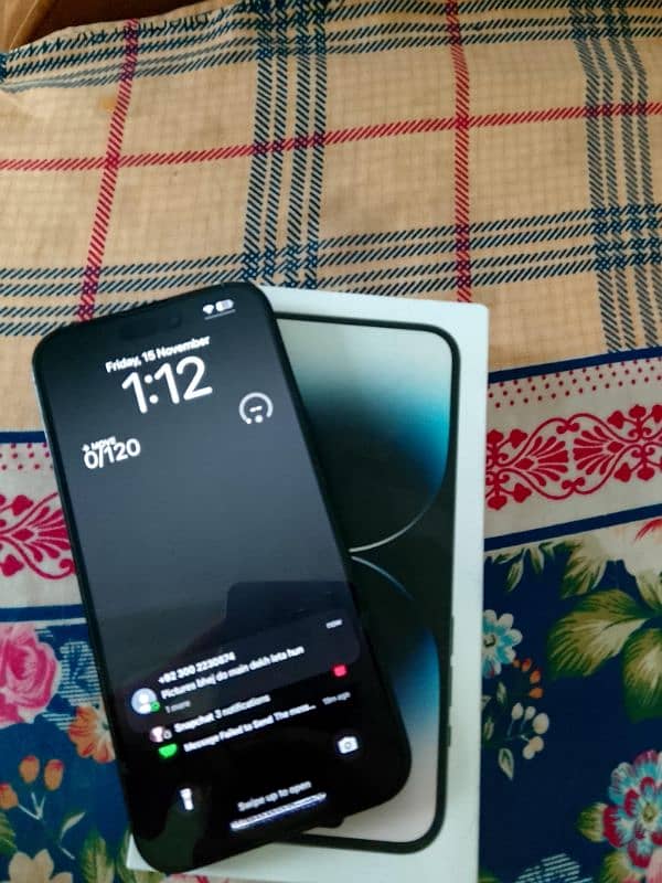 i phone 14 pro max  with box jv LL/A non pta BH 84 10 by 10 128gb 2