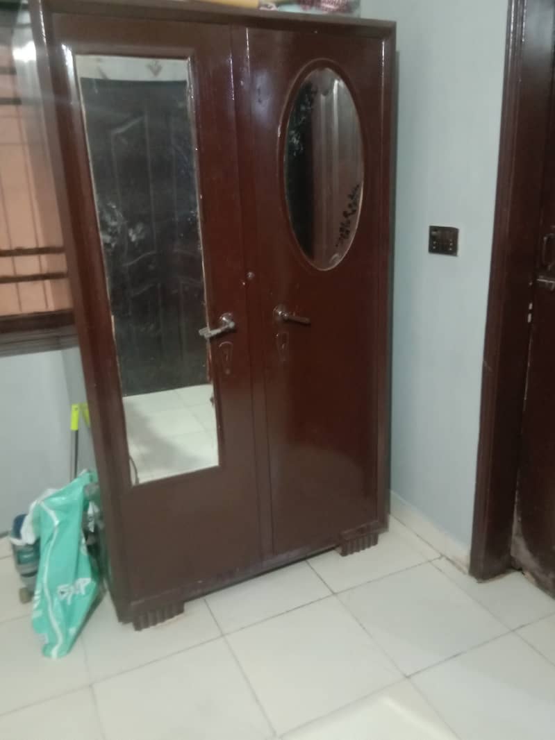 Heavy thick metal, Steel cupboard almirah 2 door with locker 0