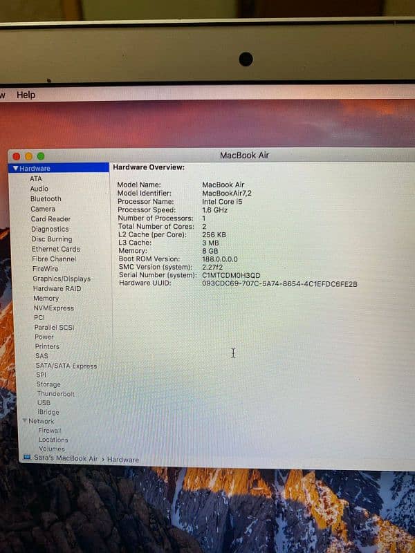 MACBOOK AIR 2015 13'' CORE i5 1.6 8GB RAM 256GB SSD 4