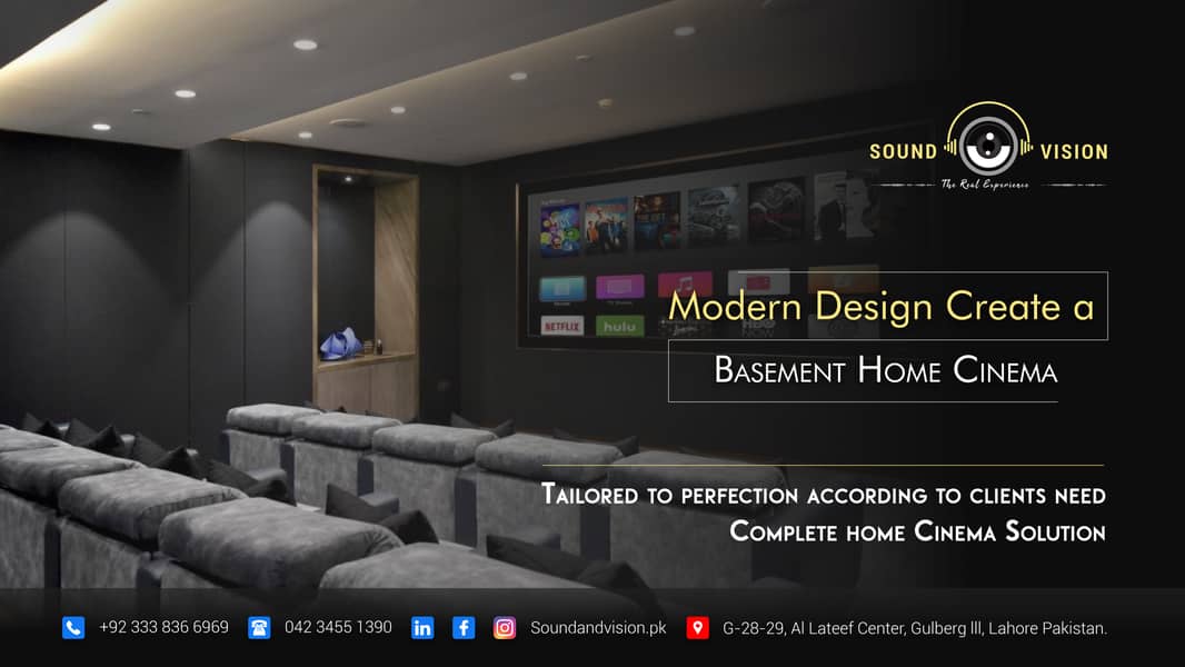 Modern Design Create a  Basement Home Cinema 0