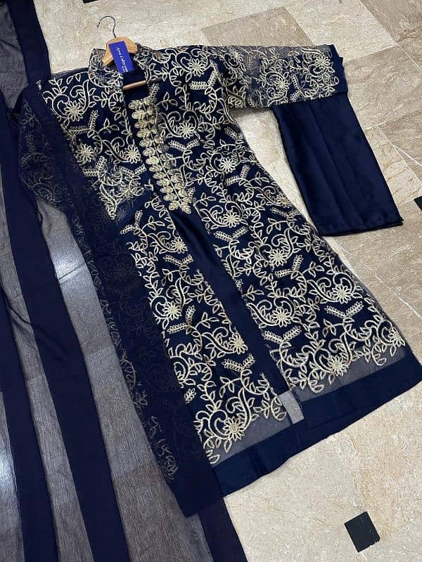 4Piece, Front Fully Embroidered Gown 4