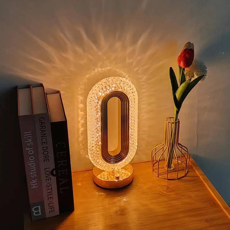 Luxury Oval Crystal Table Lamp 0