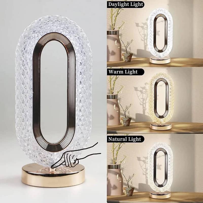 Luxury Oval Crystal Table Lamp 4