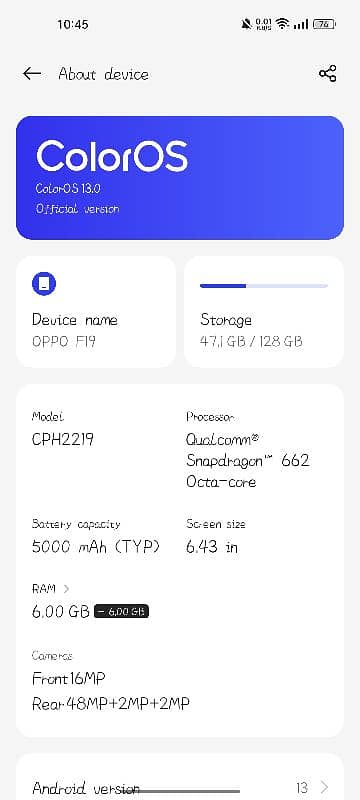 Oppo F19 6/128 4