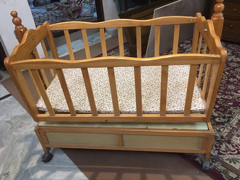 wooden baby cot 2