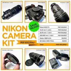 Nikon d810 full frame with different lenses