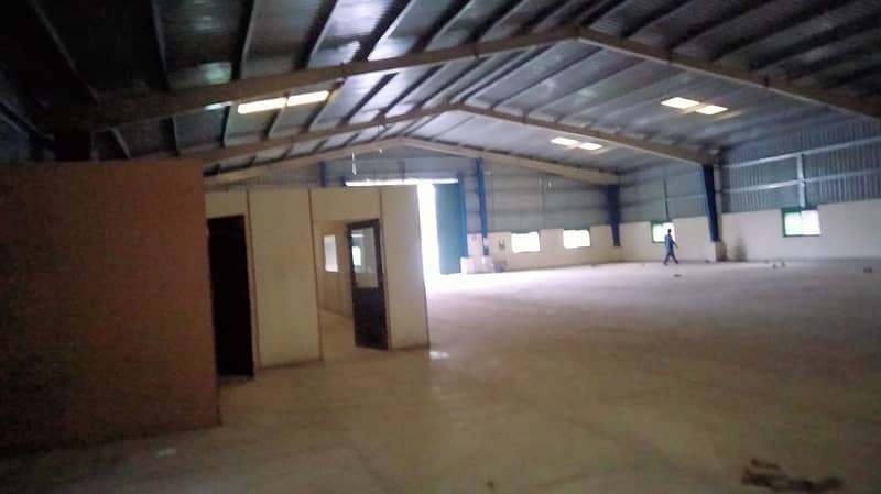 I-9 WAREHOUSE 8500 SQ. FEET GOOD HEIGHT BEST LOCATION NEAR TO DRY PORT SEPARATE GATE FOR IN & OUT. PARKING SPACE FOR LONG VEHICLES 4