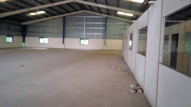 I-9 WAREHOUSE 8500 SQ. FEET GOOD HEIGHT BEST LOCATION NEAR TO DRY PORT SEPARATE GATE FOR IN & OUT. PARKING SPACE FOR LONG VEHICLES 6