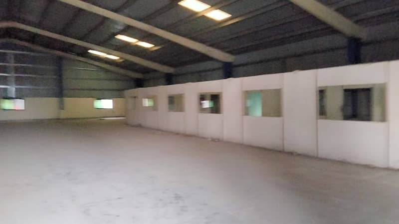 I-9 WAREHOUSE 8500 SQ. FEET GOOD HEIGHT BEST LOCATION NEAR TO DRY PORT SEPARATE GATE FOR IN & OUT. PARKING SPACE FOR LONG VEHICLES 12