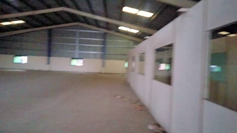 I-9 WAREHOUSE 8500 SQ. FEET GOOD HEIGHT BEST LOCATION NEAR TO DRY PORT SEPARATE GATE FOR IN & OUT. PARKING SPACE FOR LONG VEHICLES 16