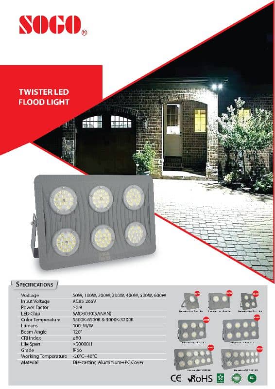 Sogo Twister Led Flood Light 200W 1