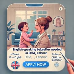 Professional English-Speaking Babysitter Required in DHA Lahore”  Job