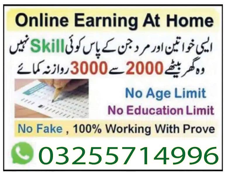 Online job available, Typing/Assignment/Data Entry/Ad posting etc 0