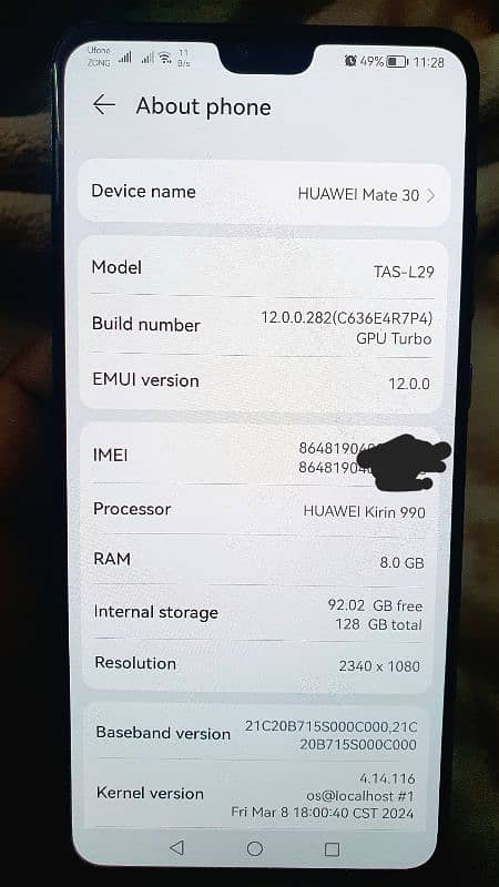 huawei mate 30 8gb 128gb pta approved 2