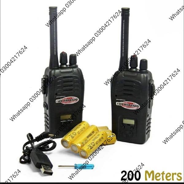 200 Meter Rechargeable Walkie-Talkie Noise Reduction Radio Play 2