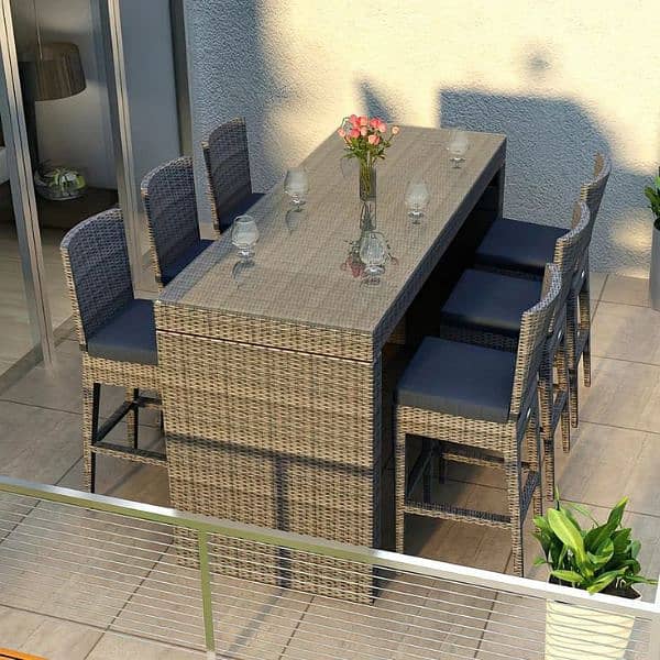 Outdoor rattan dining set 16