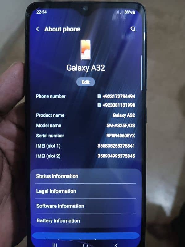 Samsung a32 dual sim pta approved 6/128 5