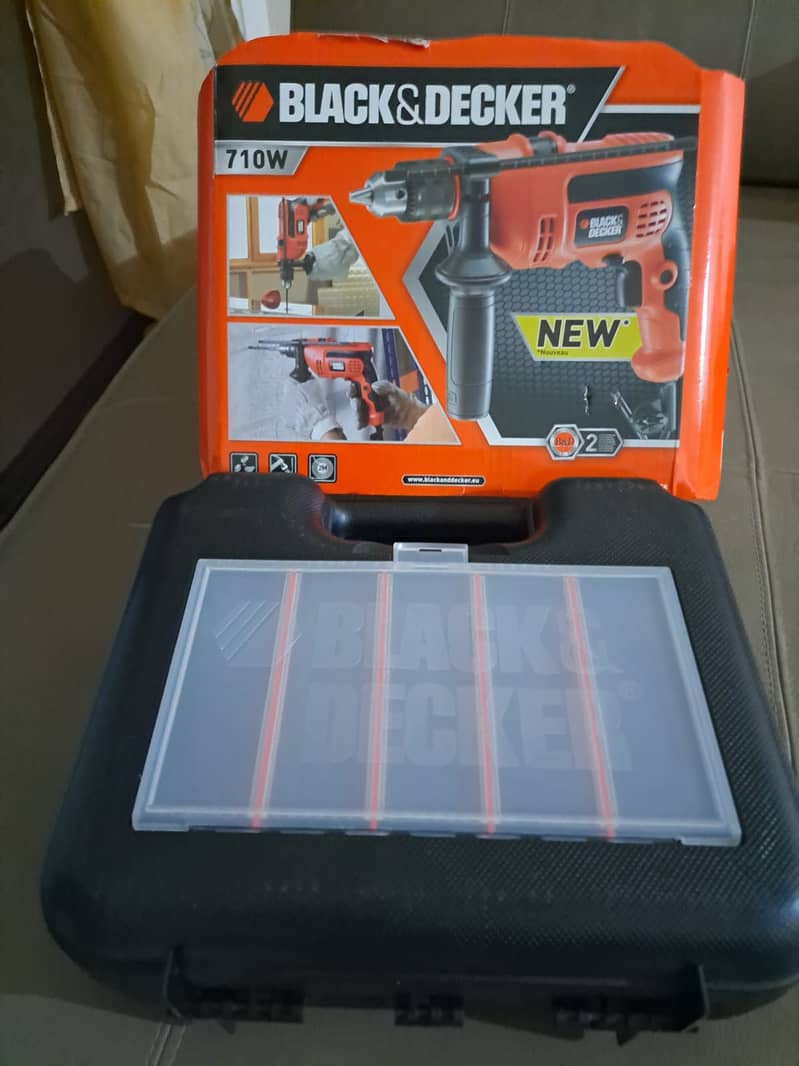 Black & Decker Drill Machine with Drill bit Set Box NEW 0