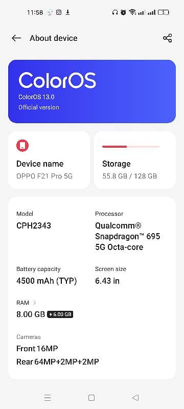 Oppo f21 pro 5g (exchange possible with iphone 12,13) 7