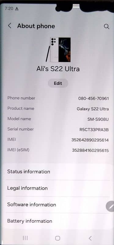 SAMSUNG S22 ULTRA 12/256 11