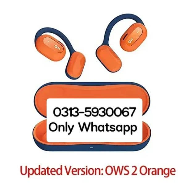 Oladance OWS2 Open Ear Headphones, Wireless headphones  Martian Orange 0