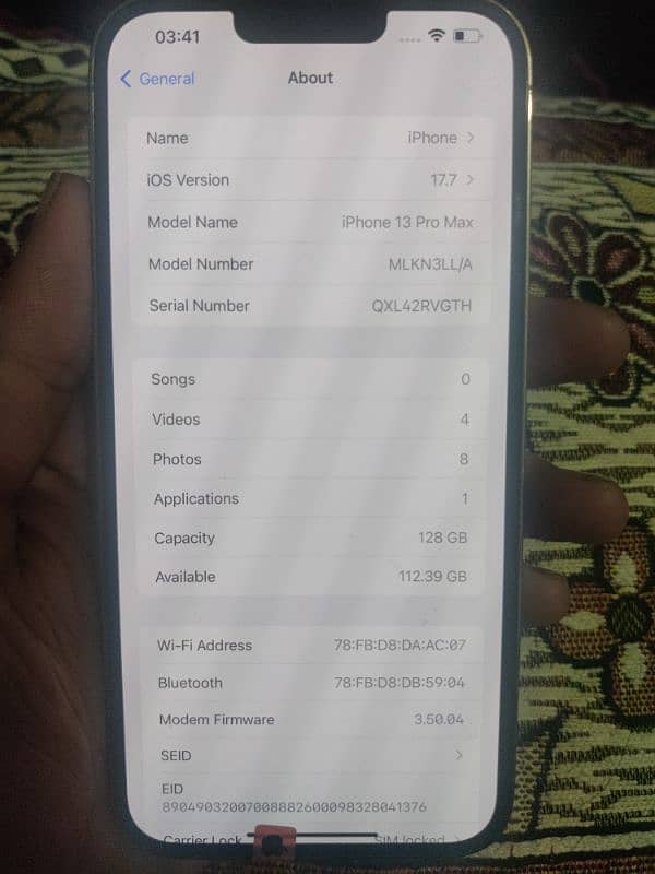 i phone13 promax jv sim time available  100% battery 1