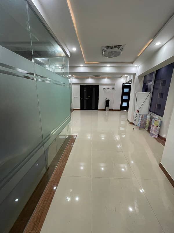 Dha Ph 2 (ext) Main 21st Com Aera Street | Fully Furnished 1000 Sqft Office Floor For Sale | Well Designed Wooden Flooring & False Ceiling | 3 Side Corner Building | Ample Car Parking | Ideal For Marketing Firm, Clinic, Institute | Reasonable Dem | 7