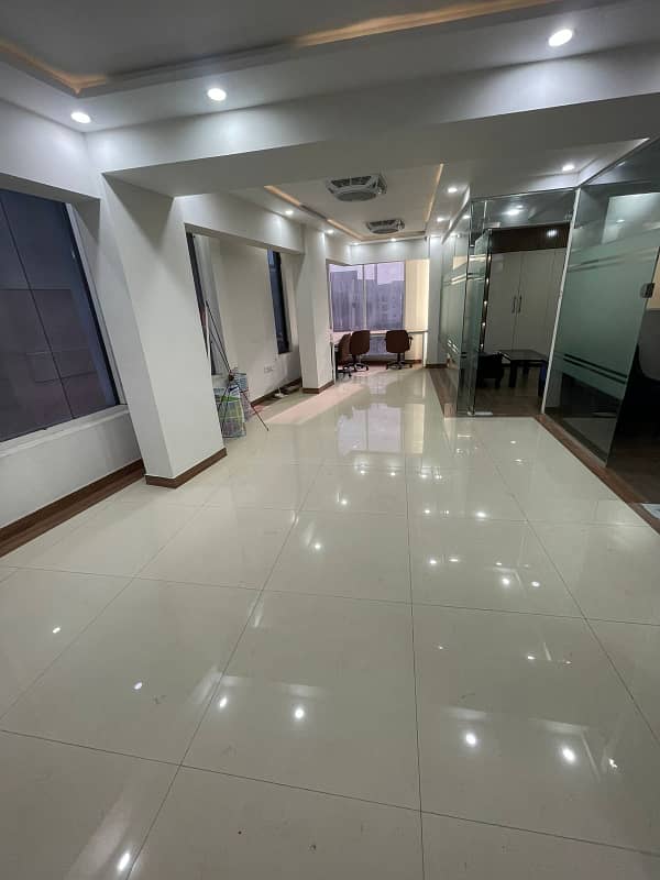 Dha Ph 2 (ext) Main 21st Com Aera Street | Fully Furnished 1000 Sqft Office Floor For Sale | Well Designed Wooden Flooring & False Ceiling | 3 Side Corner Building | Ample Car Parking | Ideal For Marketing Firm, Clinic, Institute | Reasonable Dem | 8