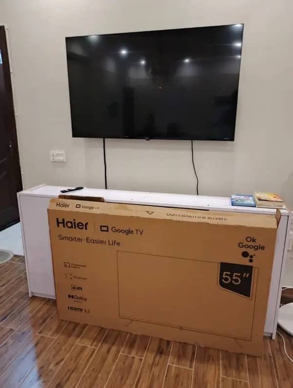 Haier 55" 4K UHD Google Smart LED TV (H55K801UX) 0