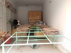 Vegetable fruits stand show case with baskets