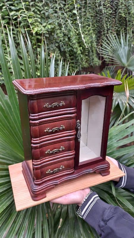 vintage style cupboard jewellery box 0