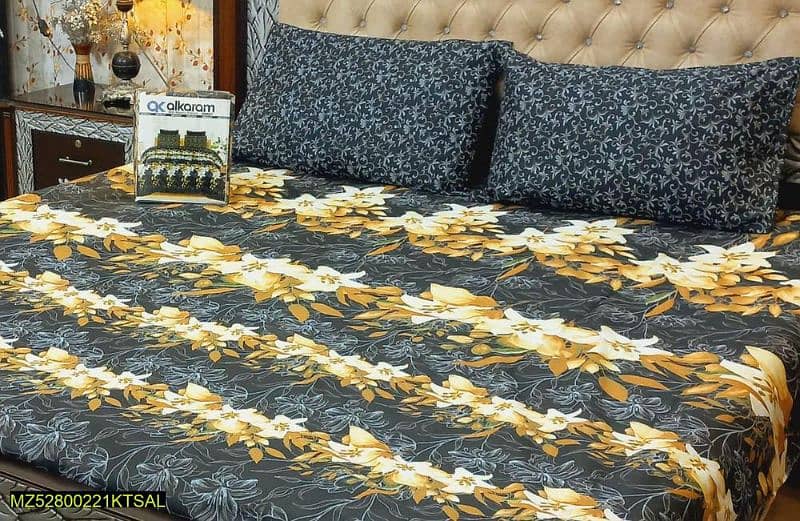 cotton mix printed double bed sheet 0