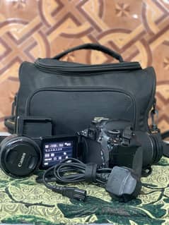 Canon 650d Touch dslr camera with two lenses for photos and videos