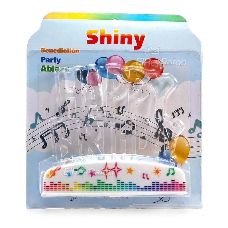 Way to Celebrate Flashing Multicolor Happy Birthday Cake Decoration 0