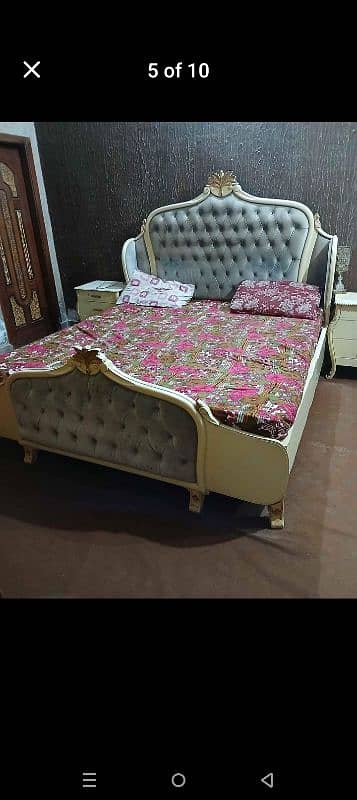 wooden Double bed with side tables, without matris 1